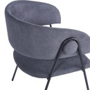 Πολυθρόνα Rachele I pakoworld ανθρακί ύφασμα-πόδι μαύρο μέταλλο 52x65x79εκ | Συσκευασία 4 τμχ