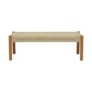 Παγκάκι Uma pakoworld teak ξύλο και pe σχοινί σε φυσική απόχρωση 150x45x40εκ