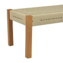Παγκάκι Uma pakoworld teak ξύλο και pe σχοινί σε φυσική απόχρωση 150x45x40εκ