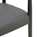 Πολυθρόνα Joube pakoworld rubberwood σε μαύρη απόχρωση με μαύρο pu μαξιλάρι 59x48x73εκ | Συσκευασία 2 τμχ