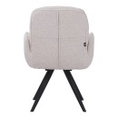 Πολυθρόνα περιστρεφόμενη Novo pakoworld ύφασμα λευκό μπουκλε-πόδια μαύρο μεταλλικό 65.5x60x90εκ | Συσκευασία 2 τμχ