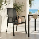 Πολυθρόνα κήπου Dashiell pakoworld αλουμίνιο μαύρο textilene μαύρο 57x71x93εκ