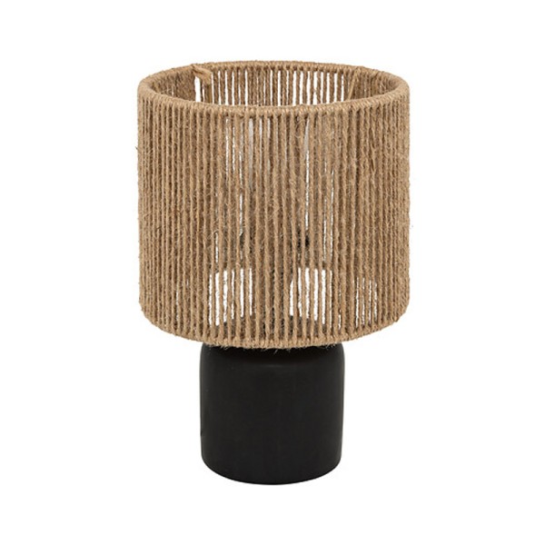 Επιτραπέζιο φωτιστικό Leyda pakoworld κεραμικό σε μαύρο-φυσική απόχρωση Φ16x24εκ