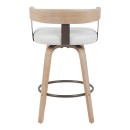 Σκαμπό μπαρ Anesy pakoworld περιστρεφόμενο μεσαίου μεγέθους μέταλλο-ξύλο με ύφασμα σε μπεζ απόχρωση 54x50x85εκ