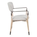 Πολυθρόνα Sentana pakoworld μέταλλο-ξύλο και ύφασμα σε μπεζ-καφέ απόχρωση 56.5x56x79εκ