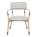 Πολυθρόνα Sentana pakoworld μέταλλο-ξύλο και ύφασμα σε μπεζ-καφέ απόχρωση 56.5x56x79εκ