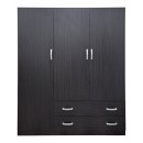 Ντουλάπα τρίφυλλη με 2 συρτάρια Alvia pakoworld wenge150x51x180εκ