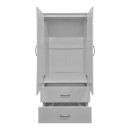Ντουλάπα δίφυλλη με 2 συρτάρια Alvia pakoworld λευκή 80x51.5x180εκ