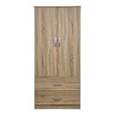 Ντουλάπα δίφυλλη με 2 συρτάρια Alvia pakoworld sonoma 80x51.5x180εκ