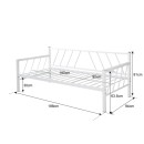 Κρεβάτι-Καναπές Remmie pakoworld μέταλλο μαύρο 90x190εκ