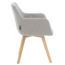 Πολυθρόνα Nasima pakoworld ύφασμα γκρι-φυσικό 57x58x84εκ | Συσκευασία 2 τμχ