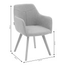 Πολυθρόνα Nasima pakoworld ύφασμα γκρι-φυσικό 57x58x84εκ | Συσκευασία 2 τμχ