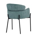 Πολυθρόνα Tolerse Inart πράσινο ύφασμα-πόδι μαύρο μέταλλο 58x57x80εκ | Συσκευασία 2 τμχ