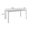 Τραπέζι Nares pakoworld αλουμίνιο λευκό-plywood φυσικό 140x80x72.5εκ