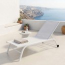 Ξαπλώστρα Jaipur pakoworld αλουμίνιο λευκό-textilene λευκό