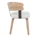 Πολυθρόνα Anesy pakoworld μέταλλο-ξύλο με ύφασμα σε μπεζ απόχρωση 53.5x51x72εκ