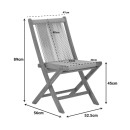 Καρέκλα Banou pakoworld πτυσσόμενη teak ξύλο και pe σχοινί σε φυσική απόχρωση 52.5x56x89εκ