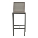 Σκαμπό μπαρ Melina pakoworld στοιβαζόμενη αλουμίνιο σε ανθρακί- textline σε γκρι απόχρωση 57x52,5x106,5εκ