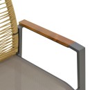 Πολυθρόνα Aegean pakoworld στοιβαζόμενη teak-pe σχοινί σε φυσική - αλουμίνιο κ textline σε ανθρακί απόχρωση 56.5x58x91εκ