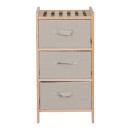 Συρταριέρα Wolen pakoworld ξύλο ελάτου-ύφασμα σε φυσική-μπεζ απόχρωση 34.5x36.5x67εκ