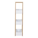 Ραφιέρα δαπέδου Tercy pakoworld μπαμπού σε λευκή-φυσική απόχρωση 30x18x80εκ