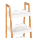 Ραφιέρα δαπέδου Leby pakoworld μπαμπού-mdf σε λευκή-φυσική απόχρωση 35x34x98εκ