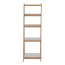 Ραφιέρα δαπέδου Benwen pakoworld πτυσσόμενη rubberwood-mdf σε λευκή-φυσική απόχρωση 42x34.5x140εκ