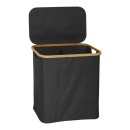 Καλάθι απλύτων Lodge pakoworld μπαμπού-ύφασμα σε γκρι απόχρωση 54x33x60εκ