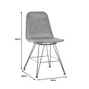 Καρέκλα Pamela pakoworld pe rattan σε φυσική απόχρωση και μαύρα μεταλλικά πόδια 44x58x82εκ