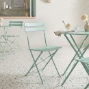 Καρέκλα Bistro pakoworld μεταλλική αναδιπλούμενη σε μέντα απόχρωση 42x46x82εκ | Συσκευασία 2 τμχ