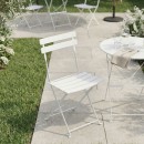 Καρέκλα Bistro pakoworld μεταλλική αναδιπλούμενη σε λευκή απόχρωση 42x46x82εκ | Συσκευασία 2 τμχ