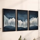 Πίνακας Wavy pakoworld τρίπτυχος με ψηφιακή εκτύπωση και πλαίσιο 33x0.3x48εκ