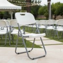 Καρέκλα catering-συνεδρίου πτυσσόμενη Edison pakoworld χρώμα λευκό | Συσκευασία 4 τμχ