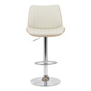 Σκαμπό μπαρ Amani pakoworld περιστρεφόμενο μπεζ pu-βάση χρωμίου 50.5x54x87.5-107.5εκ