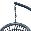 Κούνια φωλιά με βάση Cungo pakoworld μέταλλο ανθρακί pe rattan σε γκρι απόχρωση 125x105x195εκ