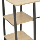 Γραφείο εργασίας Ferje pakoworld με ράφια mdf σε φυσική με μαύρη απόχρωση 100x48x75εκ