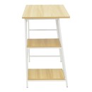 Γραφείο εργασίας Ferje pakoworld με ράφια mdf σε φυσική-λευκή απόχρωση 100x48x75εκ