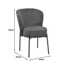 Καρέκλα Houlian pakoworld ανθρακί ύφασμα-πόδι μαύρο μέταλλο 44x66x89εκ | Συσκευασία 2 τμχ