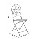 Τραπεζαρία Abriel pakoworld σετ 3τεμ μέταλλο ανθρακί antique