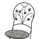 Τραπεζαρία Abriel pakoworld σετ 3τεμ μέταλλο ανθρακί antique