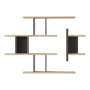 Ραφιέρα τοίχου Ledia pakoworld oak με ανθρακί 110,6x14,5x78εκ
