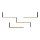 Ραφιέρα τοίχου Flear pakoworld oak με ανθρακί 179x14,5x76,2εκ