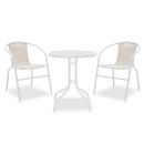 Τραπεζαρία Watson-Obbi σετ 3τεμ pakoworld μέταλλο λευκό-γυαλί Φ60x70εκ