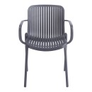 Πολυθρόνα Teragi στοιβαζόμενη pakoworld pp με UV protection ανθρακί 59x57x82εκ