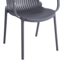 Πολυθρόνα Teragi στοιβαζόμενη pakoworld pp με UV protection ανθρακί 59x57x82εκ