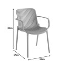 Πολυθρόνα Teragi στοιβαζόμενη pakoworld pp με UV protection ανθρακί 59x57x82εκ