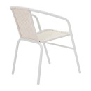 Τραπεζαρία Watson-Obbi pakoworld σετ 3τεμ μέταλλο λευκό- γυαλί 70x70x70εκ