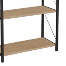 Βιβλιοθήκη Jackrey pakoworld oak μελαμίνης-μαύρο μέταλλο 63x30x114εκ