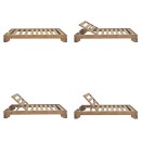 Ξαπλώστρα Fendy pakoworld ξύλο ελάτου σε καρυδί απόχρωση 71.5x200x24εκ