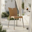 Καρέκλα Crafted pakoworld PP cappucino-αλουμίνιο γκρι